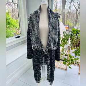 Vince shawl collar fringe sweater coat